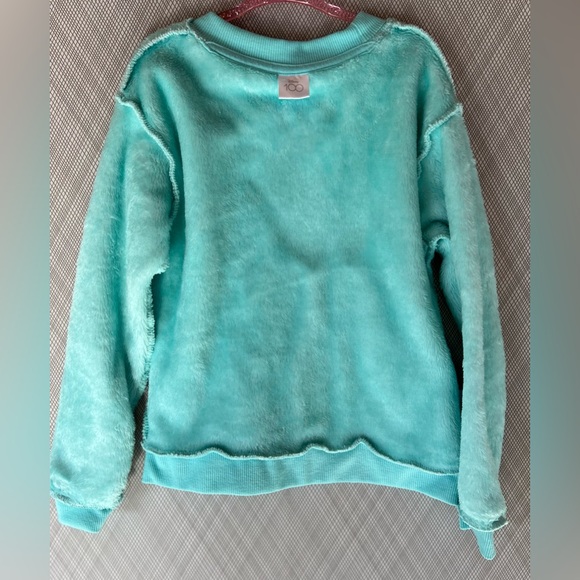 Disney 100 - Cozy Princess Graphic teal pullover Sweater - Size S (6) - Picture 5 of 6